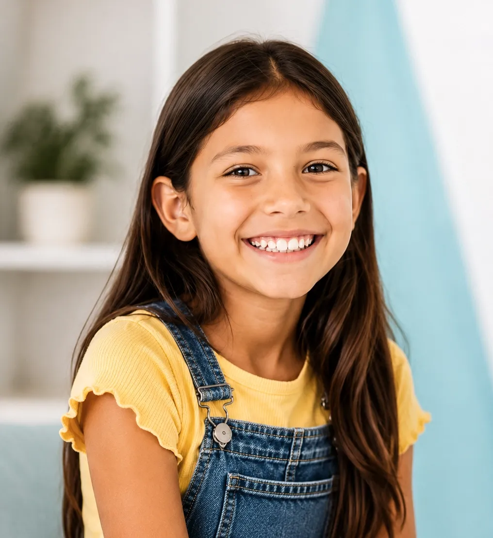 Smiling child at pediatric dental visit